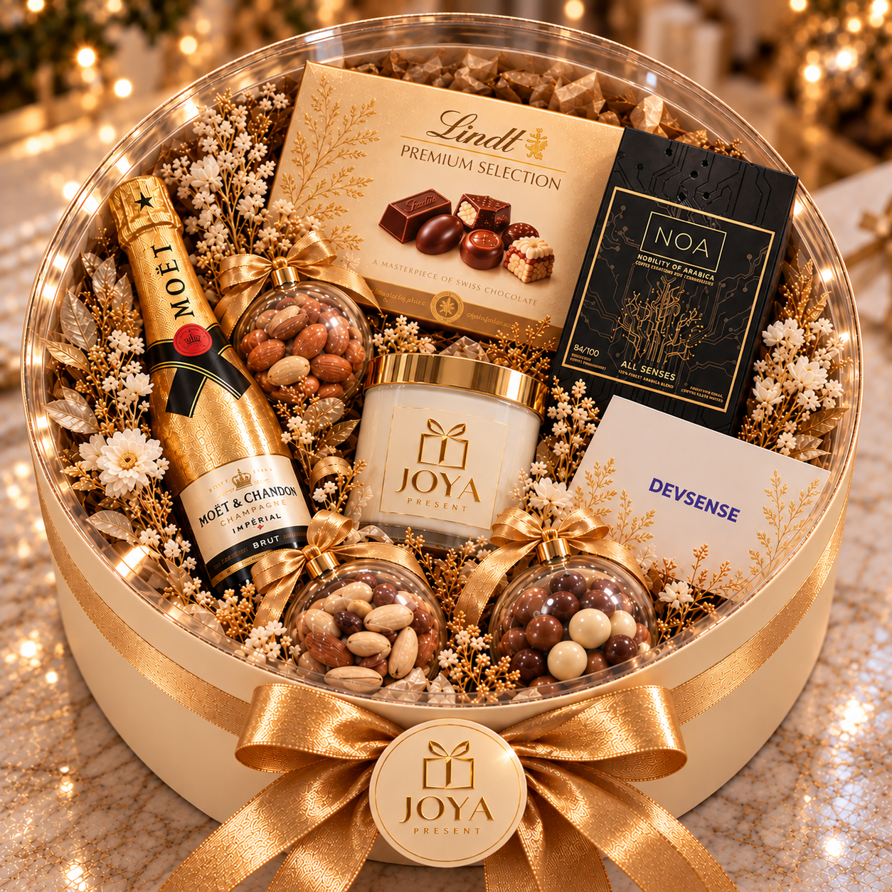 Бяла кръгла подаръчна кутия JOYA Signature